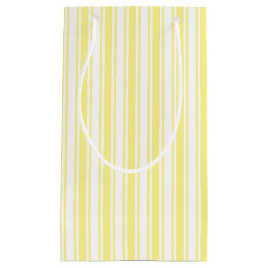 レモンイエローとホワイトキャンディストライプー スモールペーパーバッグ (正面)
