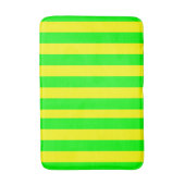 レモンイエローとライムグリーンのストライプ バスマット (正面縦)