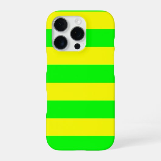 レモンイエローとライムグリーンのストライプ iPhoneケース (裏面)