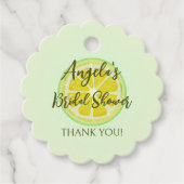 レモンイエローのウェディングシャワーフェイバータグ フェイバータグ (正面)