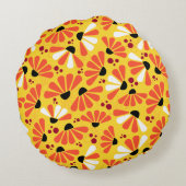 レモンイエローのコンフロアー紙吹雪 ラウンドクッション (裏面)