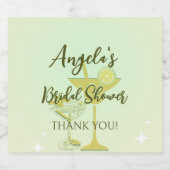 レモンイエローのブライダルシャワー スパークリングワインラベル (シングルラベル)