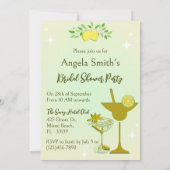 レモンイエローカクテルパーティーブライダルシャワー 招待状 (裏面)