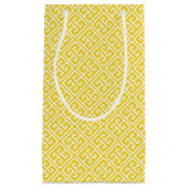 レモンイエローギリシャ鍵模様 スモールペーパーバッグ (正面)