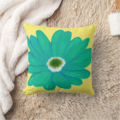 レモンイエローサマーフローラ装飾用クッション クッション (ブランケット)