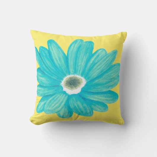 レモンイエローサマーフローラ装飾用クッション クッション (正面)