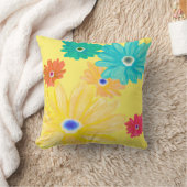 レモンイエローサマーフローラ クッション (ブランケット)