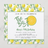 レモンイエローシトラスビッグ70サマーバースデーパーティー 招待状 (正面/裏面)