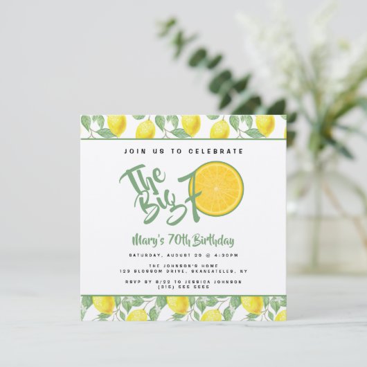 レモンイエローシトラスビッグ70サマーバースデーパーティー 招待状 (スタンド正面)