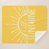 レモンイエローシンプルモダンホテルハローサンシャイン シェルパブランケット (正面(横))