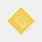 レモンイエローシンプルモダンホテルハローサンシャイン スタンダードカクテルナプキン (角)