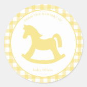 レモンイエロージンガム男女兼用封筒用シール ラウンドシール (正面)