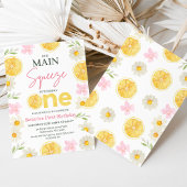 レモンイエロースライス私たちのメインスクイーズ1st誕生日 招待状
