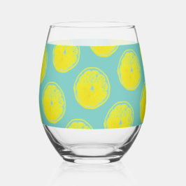 レモンイエローティール（緑がかった色）グリーンラブ4アニー ステムなしワイングラス