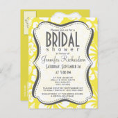 レモンイエローハワイアントロピカルハイビスカス インビテーションポストカード (正面/裏面)