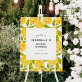 レモンイエローブライダルシャワーウェルカムサイン ポスター