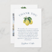 レモンイエローベビーシャワーサンキューカード サンキューカード (正面/裏面)