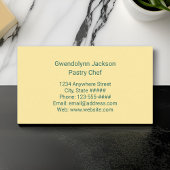 レモンイエローペストリーシェフベイカーまたは調理師職業 名刺
