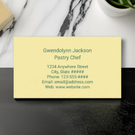レモンイエローペストリーシェフベイカーまたは調理師職業 名刺