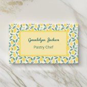 レモンイエローペストリーシェフベイカーまたは調理師職業 名刺