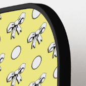 レモンイエローホワイト水玉模様弓 ピックルボールラケット (左詳細)