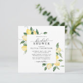 レモンイエローボホウォーター色エレガントブライダルシャワー 招待状 (スタンド正面)