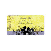 レモンイエローミュージカル&薄紫フローラ差出人住所 ラベル (正面)