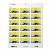 レモンイエローミュージカル&薄紫フローラ差出人住所 ラベル (フルシート)