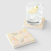 レモンイエローモザイクパターン ストーンコースター (横)