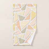 レモンイエローモザイクパターン バスタオルセット (ハンドタオル)