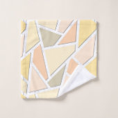 レモンイエローモザイクパターン バスタオルセット (ウォッシュタオル)