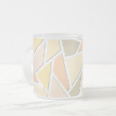 レモンイエローモザイクパターン フロストグラスマグカップ (正面左)