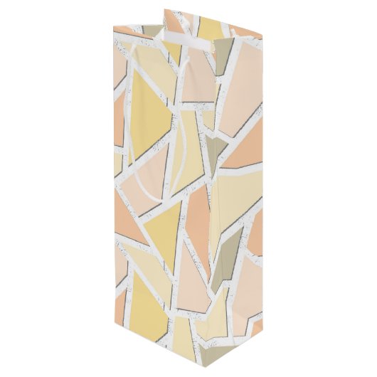 レモンイエローモザイクパターン ワインギフトバッグ (裏面アングル)