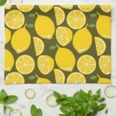 レモンイエローモダンおもしろいかわいい キッチンタオル (折り畳み)