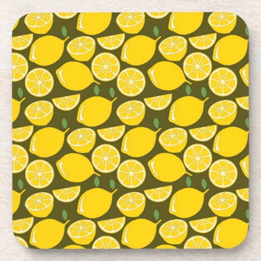 レモンイエローモダンおもしろいかわいい コースター (正面)
