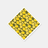 レモンイエローモダンおもしろいかわいい スタンダードカクテルナプキン (角)