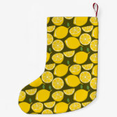 レモンイエローモダンおもしろいかわいい スモールクリスマスストッキング (裏面)