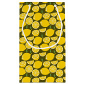 レモンイエローモダンおもしろいかわいい スモールペーパーバッグ (裏面)