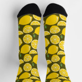 レモンイエローモダンおもしろいかわいい ソックス (上部)