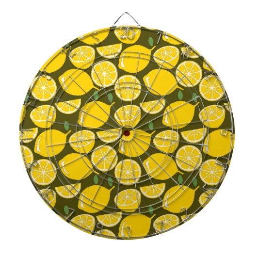 レモンイエローモダンおもしろいかわいい ダーツボード (正面)