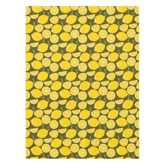 レモンイエローモダンおもしろいかわいい テーブルクロス (正面)