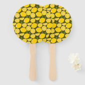 レモンイエローモダンおもしろいかわいい ハンドファン (正面&裏面)