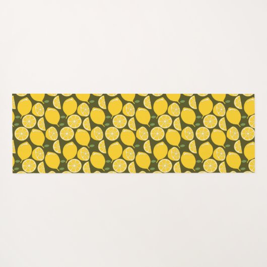 レモンイエローモダンおもしろいかわいい ヨガマット (裏面(横))