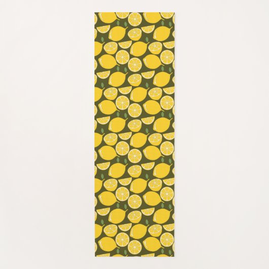 レモンイエローモダンおもしろいかわいい ヨガマット (正面)