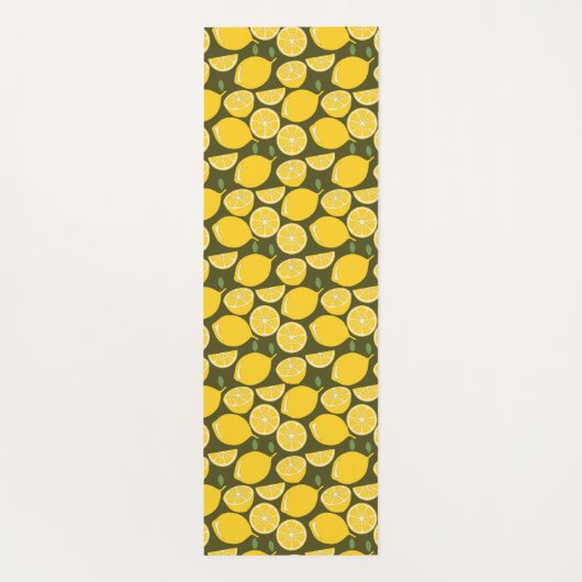 レモンイエローモダンおもしろいかわいい ヨガマット (裏面)