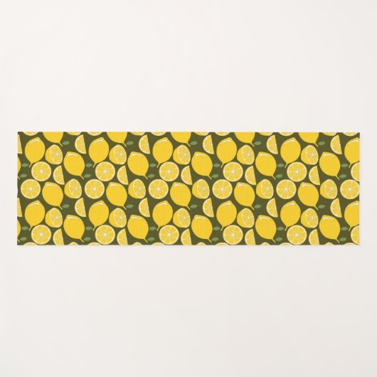 レモンイエローモダンおもしろいかわいい ヨガマット (正面(横))