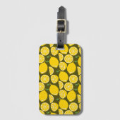 レモンイエローモダンおもしろいかわいい ラゲッジタグ (正面縦)