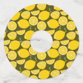 レモンイエローモダンおもしろいかわいい ワイングラスタグ (裏面)