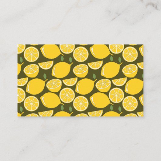 レモンイエローモダンおもしろいかわいい 名刺 (裏面)