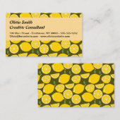 レモンイエローモダンおもしろいかわいい 名刺 (正面/裏面)